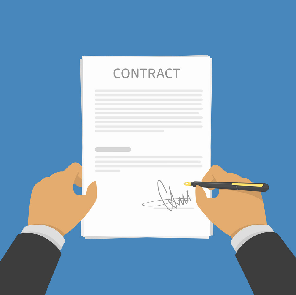 businessman signing contract vector 24265366 - Contract Drafting, Contract Management and Legal Aspect