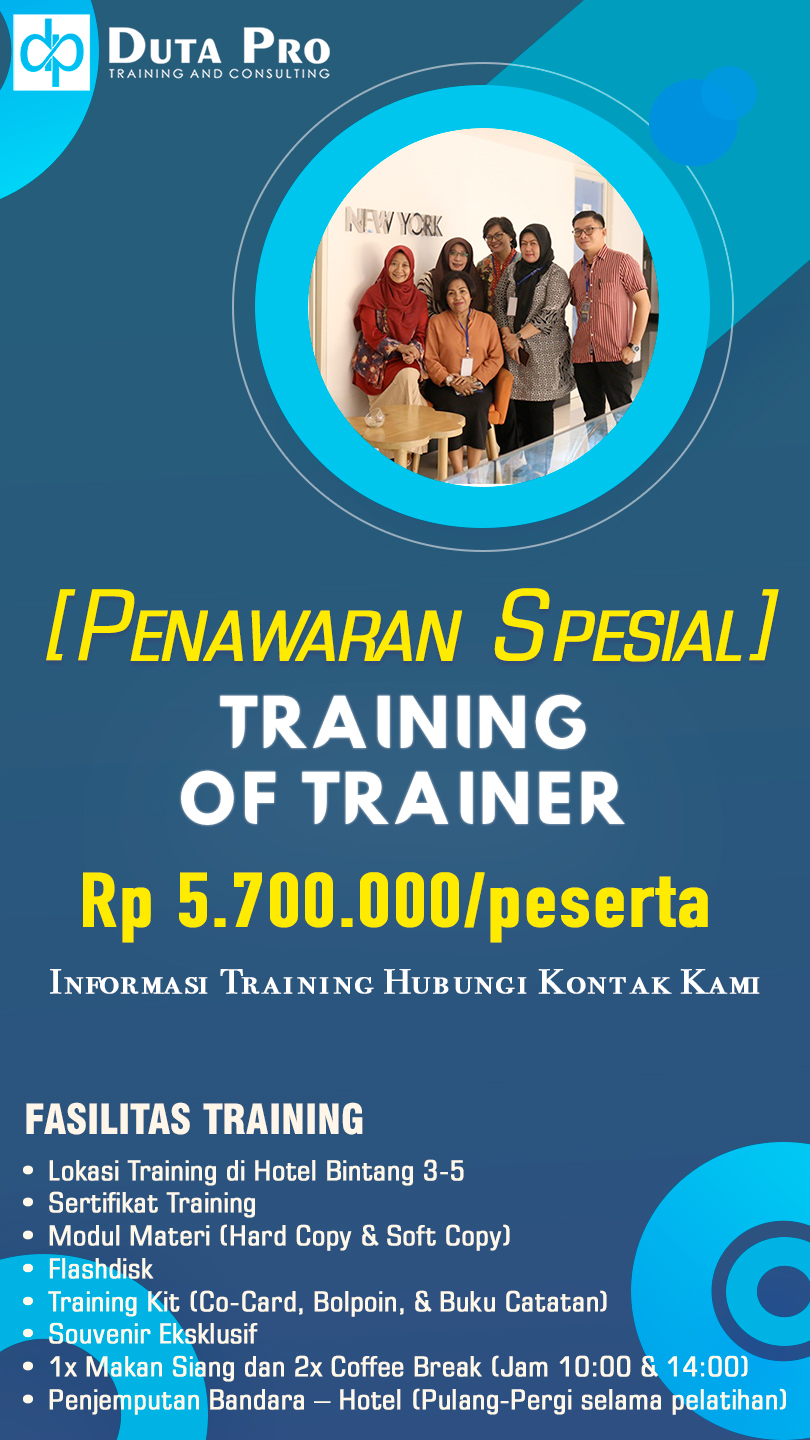 Duta Pro Training TRAINING OF TRAINER jadwal info Training of Trainer TOT Murah